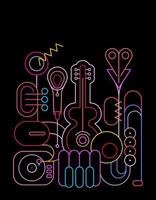 musikinstrumente neonfarben design vektor