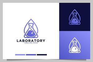 laboratorium med släppa vatten modern logotyp design vektor