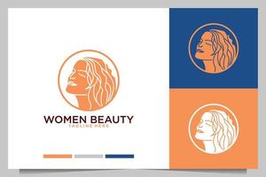 kvinnor skönhet logotyp design. Bra använda sig av för salong, spa logotyp vektor