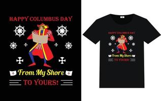 trendige columbus day-typografie und grafisches t-shirt-design vektor