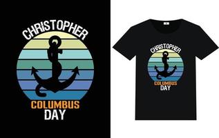 trendige columbus day-typografie und grafisches t-shirt-design vektor