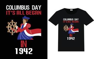 trendige columbus day-typografie und grafisches t-shirt-design vektor