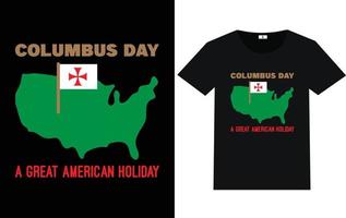 trendige columbus day-typografie und grafisches t-shirt-design vektor