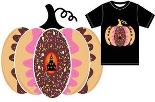 Kürbis-T-Shirt für Halloween. Halloween-Kürbis-T-Shirt-Designs vektor