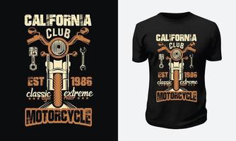 motorcykel och tävlings t skjorta design vektor