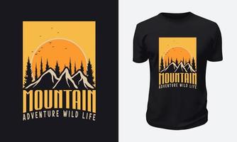 Outdoor-Berg-T-Shirt-Design vektor