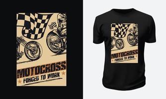 Motorrad- und Renn-T-Shirt-Design vektor