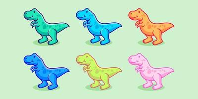 illustration av söt dinosaurie tecknad serie vektor