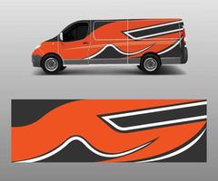 Van-Wrap-Design-Vorlagenvektor mit Wellenformen, Abziehbild, Wrap und Aufkleber-Vorlagenvektor vektor