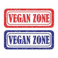 vegane Zone - Grunge-Stempel auf weißem Hintergrund, Vektorillustration vektor