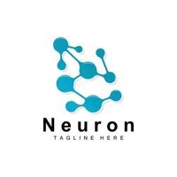 neuron logo design vektor nervenzelle illustration molekulare dna gesundheitsmarke