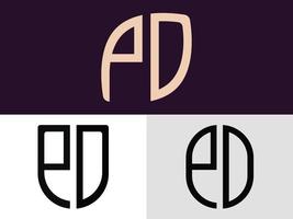 kreativ första brev pd logotyp mönster bunt. vektor