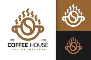 kaffehus logotyp design, varumärkesidentitet logotyper vektor, modern logotyp, logo design vektor illustration mall