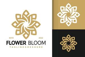 Ornament Blume Blüte Logo-Design, Markenidentität Logos Vektor, modernes Logo, Logo-Designs Vektor-Illustration-Vorlage vektor