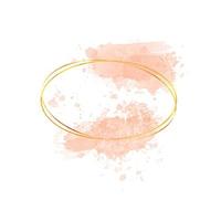 Aquarellspritzer mit goldenen geometrischen Luxusrahmen, luxuriösen Goldrahmen oder Rändern für Hochzeitseinladungen und Hochzeitskarten vektor