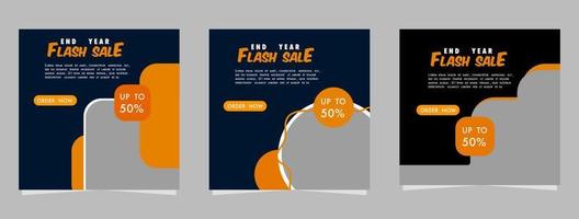 Flash Sale Social Media Post Design Square Sale Banner Set Produktförderung Layout vektor