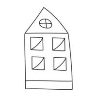 hus med fem fönster i tecknad serie stil på vit bakgrund. vektor isolerat bild för hemsida eller ClipArt design