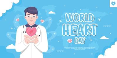 värld hjärta dag begrepp illustration vektor