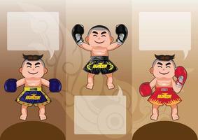 tre thai boxare baner mall vektor