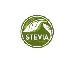 stevia löv naturlig sötningsmedel ikon eller märka vektor