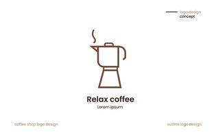 logotyp design eller den kan också vara Begagnade för kaffe affär ilustration mönster. logotyp design med moka pott som symbol vektor