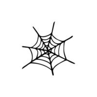 handgezeichnete Doodle-Spinnennetz-Cliparts. Vektor-Schwarz-Weiß-Spinnennetz für Halloween. Gliederung. vektor