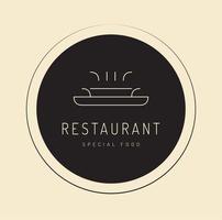 restaurang logotyp med panorera översikt vektor