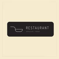 restaurang logotyp med panorera översikt vektor