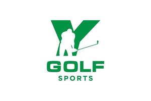 alfabet brev ikon logotyp y för golf logotyp design vektor mall, vektor märka av golf, logotyp av golf mästerskap, illustration, kreativ ikon, design begrepp