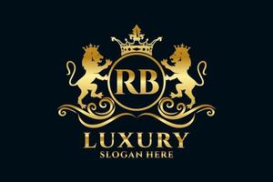 Initial rb Letter Lion Royal Luxury Logo Vorlage in Vektorgrafiken für luxuriöse Branding-Projekte und andere Vektorillustrationen. vektor