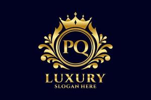 Royal Luxury Logo-Vorlage mit anfänglichem pq-Buchstaben in Vektorgrafiken für luxuriöse Branding-Projekte und andere Vektorillustrationen. vektor