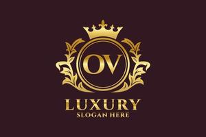 Royal Luxury Logo-Vorlage mit anfänglichem O-Buchstaben in Vektorgrafiken für luxuriöse Branding-Projekte und andere Vektorillustrationen. vektor