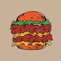 burger vektor illustration speciellt tillverkad för reklam branding använda sig av och så på