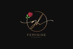 Initial gh feminines Logo Schönheitsmonogramm und elegantes Logo-Design, Handschrift-Logo der Erstunterschrift, Hochzeit, Mode, Blumen und Pflanzen mit kreativer Vorlage. vektor