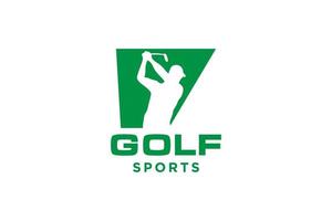 alfabet brev ikon logotyp v för golf logotyp design vektor mall, vektor märka av golf, logotyp av golf mästerskap, illustration, kreativ ikon, design begrepp