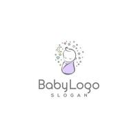 bebis logotyp begrepp design. med stjärnor och måne vektor
