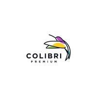 colibri-Vogel-Logo-Konzeptdesign, abstrakte Kolibri-Vektorillustration vektor