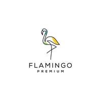 flamingo logotyp begrepp design. linje konst vektor illustration