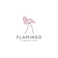 Flamingo einfaches Logo-Design. Linie Kunst-Vektor-Illustration vektor