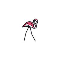 Flamingo einfaches elegantes Logo-Konzeptdesign. Vektor-Illustration Flamingo vektor