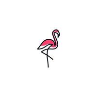 Flamingo einfaches elegantes Logo-Konzeptdesign. Vektor-Illustration Flamingo vektor