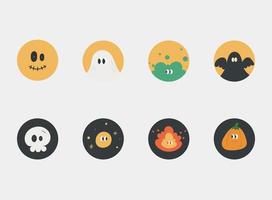 social media markera omslag ikoner. markera ikoner med tecknad serie halloween ikon. vektor illustration.