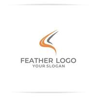 logo design buchstabe s federvektor vektor