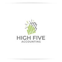 Logo-Design Highfive-Buchhaltungsvektor vektor