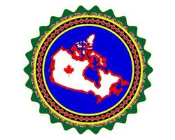 symbol av kanada och de Karta av kanada på vit bakgrund vektor