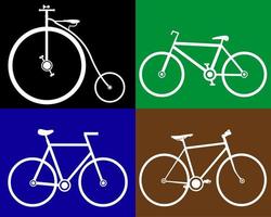 verschiedene Fahrräder zu unterschiedlichen Hintergründen vektor