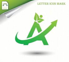 naturlig brev en med eco logotyp design mall vektor