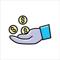 Hand erhalten Geld Symbol Vektor Illustration. Zahlungszeichen und Symbol.