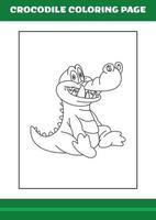 krokodil färg sida. illustration av tecknad serie krokodil för färg bok vektor