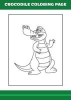 Krokodil zum ausmalen. illustration des karikaturkrokodils für malbuch vektor